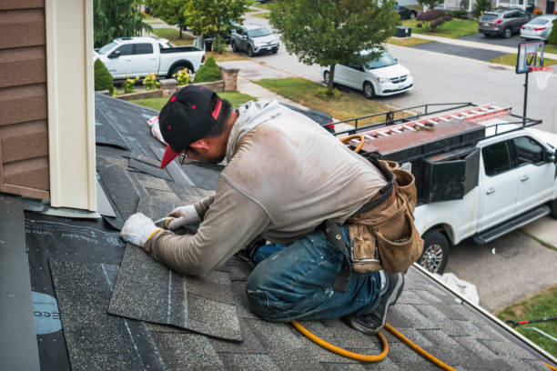Professional Roof Leak Repair technician working in West Mystic, CT